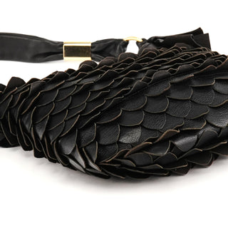 Yves Saint Laurent 137267 Black Petal Leather Hobo Shoulder Bag