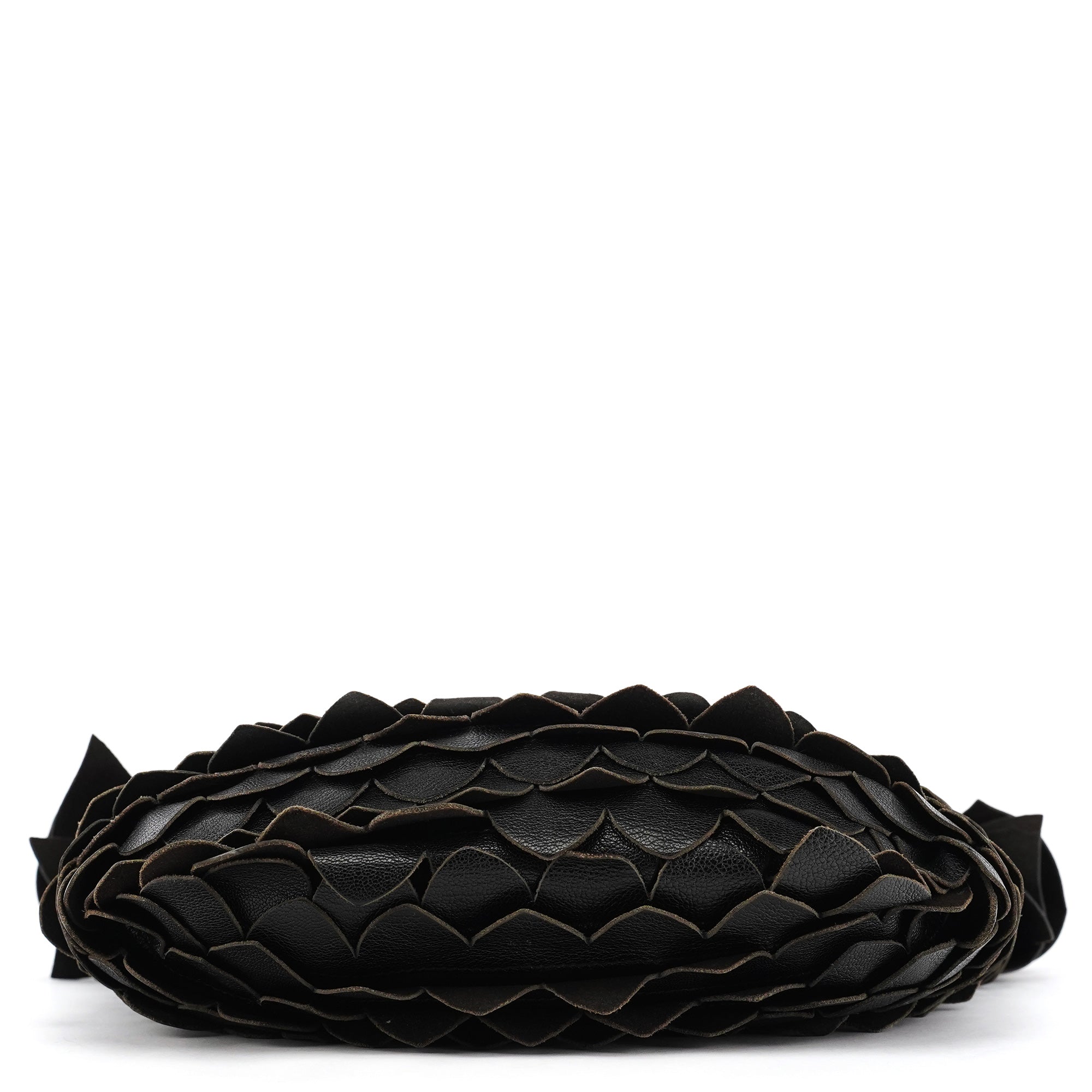 Yves Saint Laurent 137267 Black Petal Leather Hobo Shoulder Bag