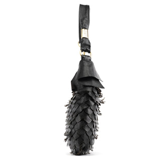 Yves Saint Laurent 137267 Black Petal Leather Hobo Shoulder Bag