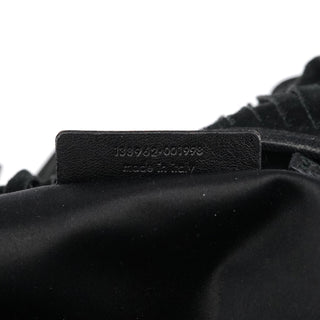 Yves Saint Laurent 138962 Black Suede Leather Boheme Fringe Shoulder Bag