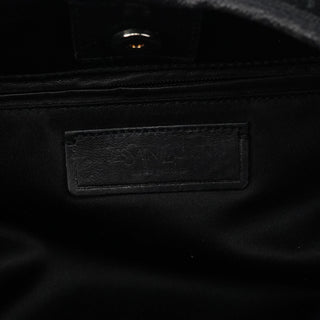 Yves Saint Laurent 138962 Black Suede Leather Boheme Fringe Shoulder Bag