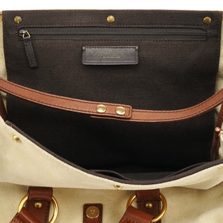 Yves Saint Laurent 146878 Beige Suede Leather Travel Bag