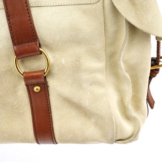 Yves Saint Laurent 146878 Beige Suede Leather Travel Bag