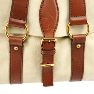 Yves Saint Laurent 146878 Beige Suede Leather Travel Bag