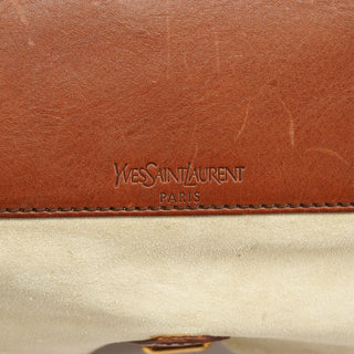 Yves Saint Laurent 146878 Beige Suede Leather Travel Bag