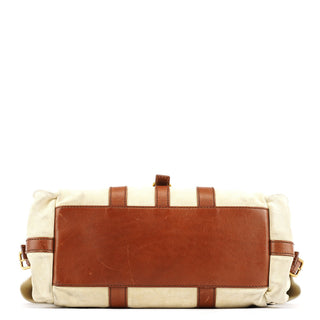 Yves Saint Laurent 146878 Beige Suede Leather Travel Bag