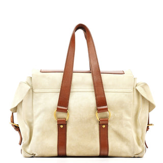 Yves Saint Laurent 146878 Beige Suede Leather Travel Bag