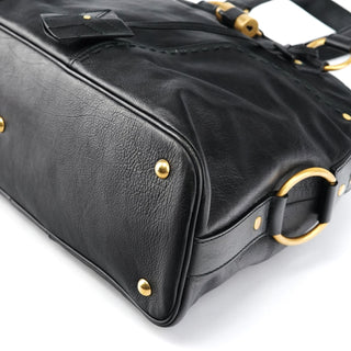 Yves Saint Laurent 156464 Black Calfskin Leather Muse Tote Bag