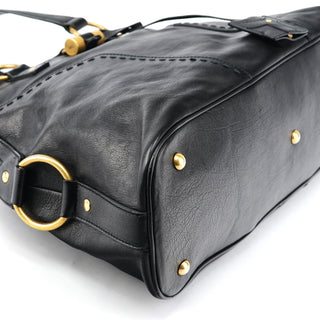 Yves Saint Laurent 156464 Black Calfskin Leather Muse Tote Bag