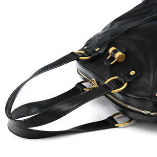 Yves Saint Laurent 156464 Black Calfskin Leather Muse Tote Bag