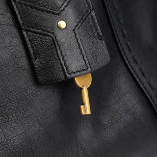 Yves Saint Laurent 156464 Black Calfskin Leather Muse Tote Bag