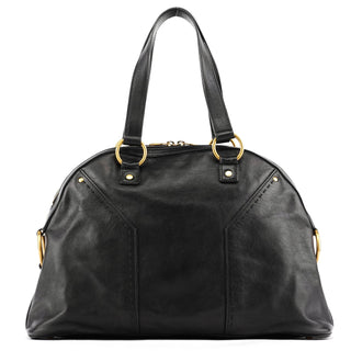 Yves Saint Laurent 156464 Black Calfskin Leather Muse Tote Bag