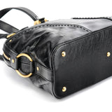 Yves Saint Laurent 156464 Black Patent Leather Muse Tote Bag