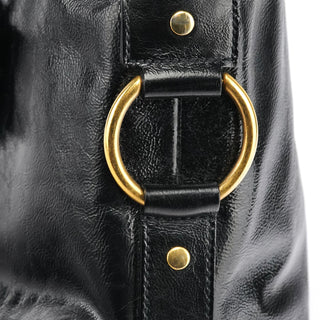 Yves Saint Laurent 156464 Black Patent Leather Muse Tote Bag