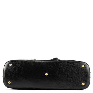 Yves Saint Laurent 156464 Black Patent Leather Muse Tote Bag