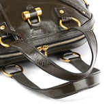 Yves Saint Laurent 156464 Dark Green Patent Leather Muse Tote Bag