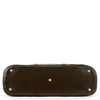 Yves Saint Laurent 156464 Dark Green Patent Leather Muse Tote Bag