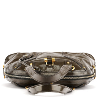 Yves Saint Laurent 156464 Dark Green Patent Leather Muse Tote Bag