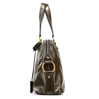 Yves Saint Laurent 156464 Dark Green Patent Leather Muse Tote Bag