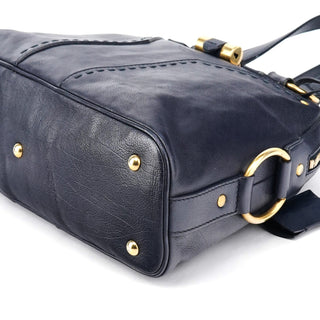 Yves Saint Laurent 156464 Navy Leather Muse Tote Bag