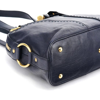 Yves Saint Laurent 156464 Navy Leather Muse Tote Bag