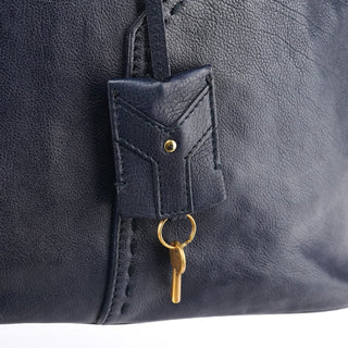 Yves Saint Laurent 156464 Navy Leather Muse Tote Bag