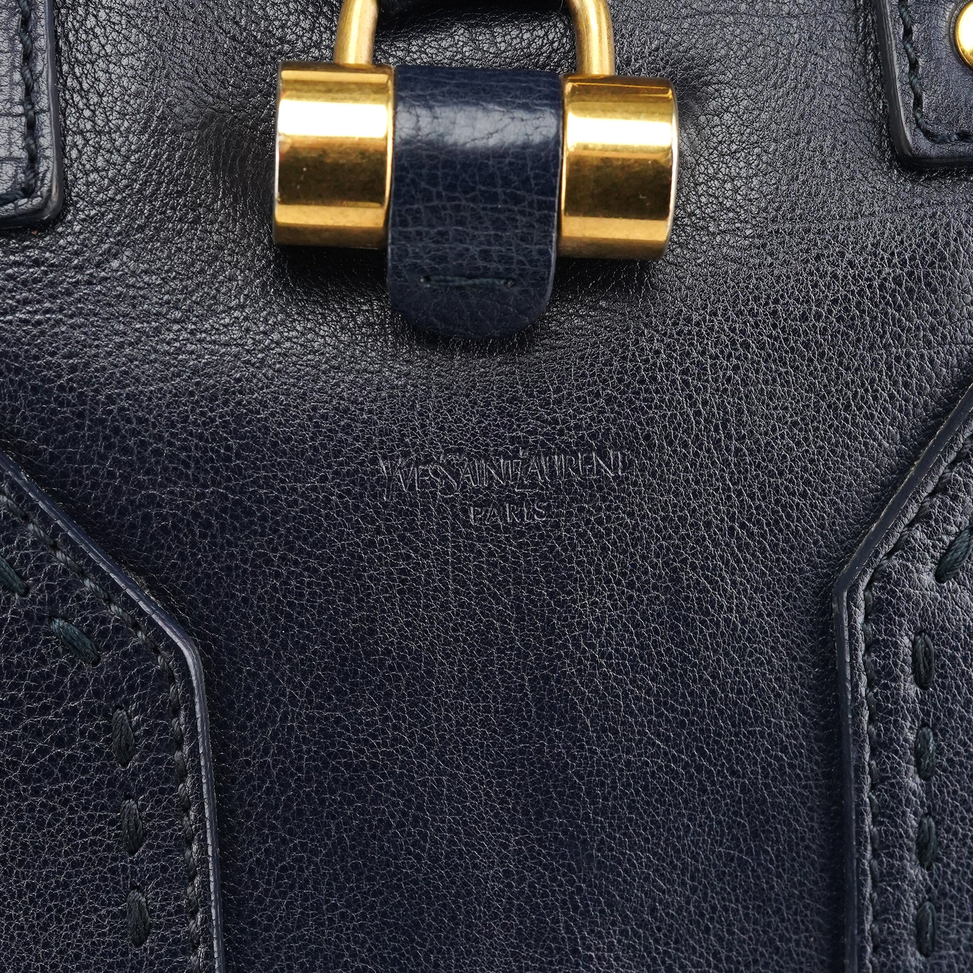 Yves Saint Laurent 156464 Navy Leather Muse Tote Bag