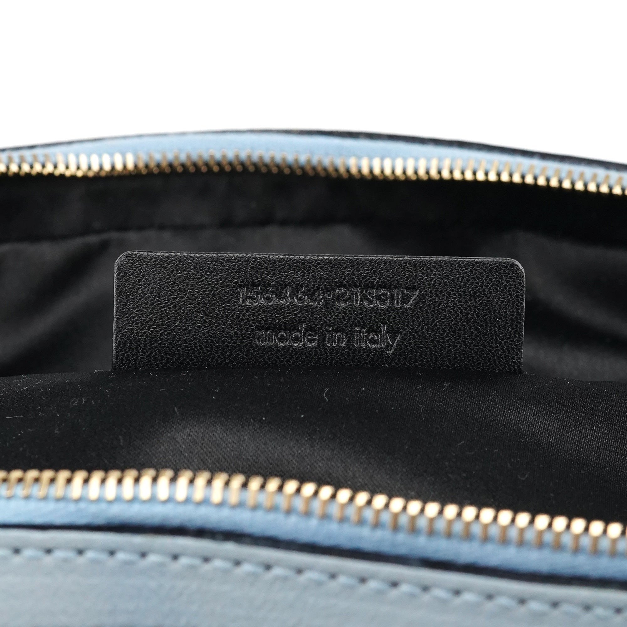 Yves Saint Laurent 156464 Sac cabas Muse en cuir bleu pâle