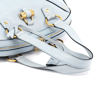 Yves Saint Laurent 156464 Pale Blue Leather Muse Tote Bag