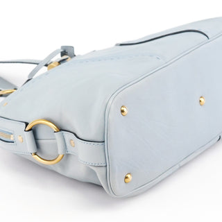Yves Saint Laurent 156464 Pale Blue Leather Muse Tote Bag