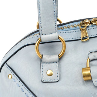 Yves Saint Laurent 156464 Pale Blue Leather Muse Tote Bag