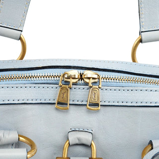Yves Saint Laurent 156464 Pale Blue Leather Muse Tote Bag