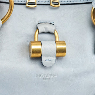 Yves Saint Laurent 156464 Pale Blue Leather Muse Tote Bag