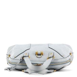 Yves Saint Laurent 156464 Pale Blue Leather Muse Tote Bag