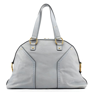 Yves Saint Laurent 156464 Pale Blue Leather Muse Tote Bag