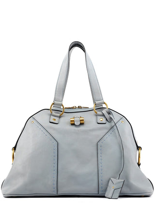 Yves Saint Laurent 156464 Pale Blue Leather Muse Tote Bag