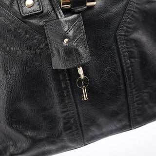 Yves Saint Laurent 156465 Black Leather Muse Tote Bag