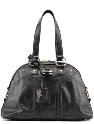 Yves Saint Laurent 156465 Black Leather Muse Tote Bag