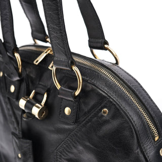 Yves Saint Laurent 156465 Black Leather Muse Tote Bag