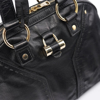 Yves Saint Laurent 156465 Black Leather Muse Tote Bag