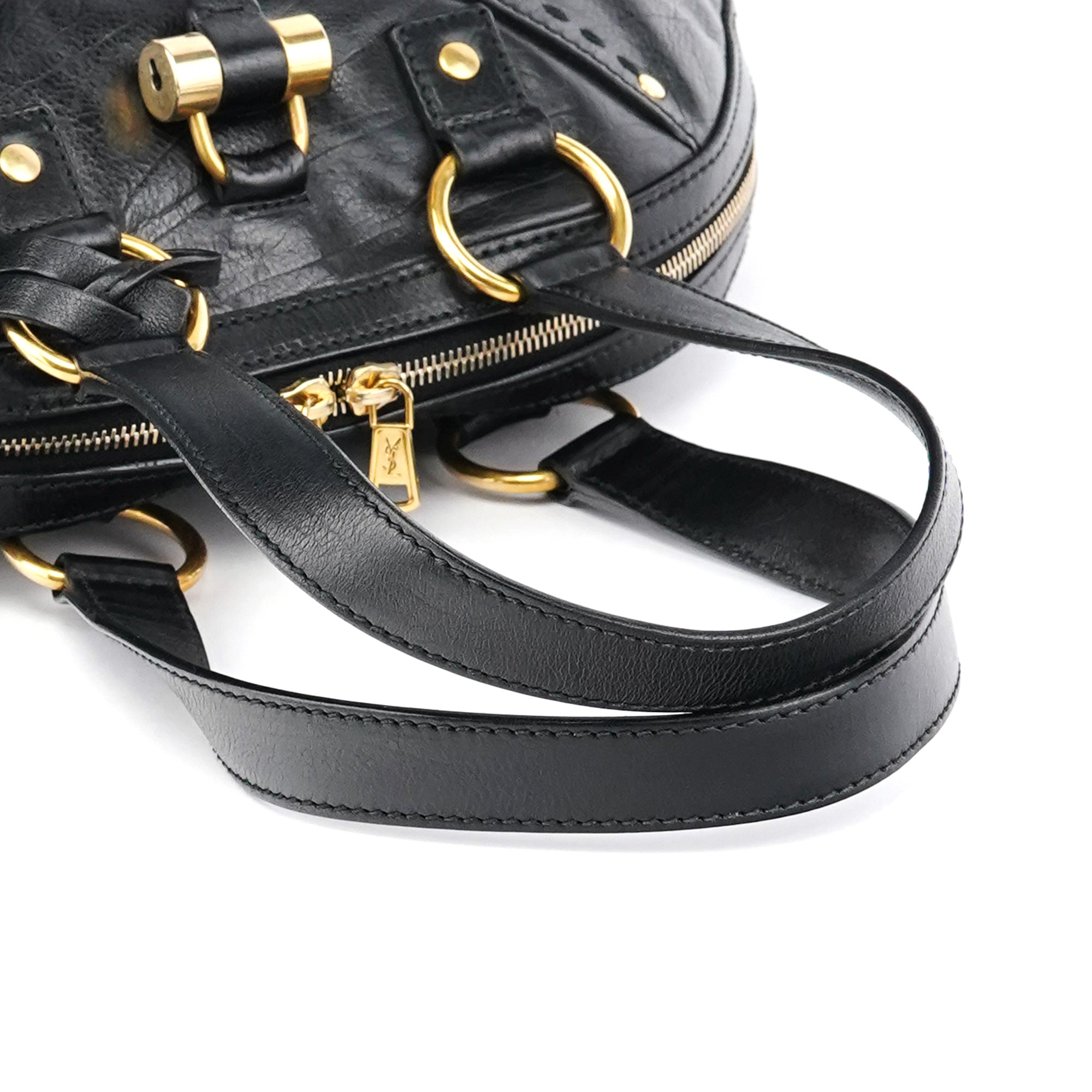 Yves Saint Laurent 156465 Black Leather Muse Tote Bag