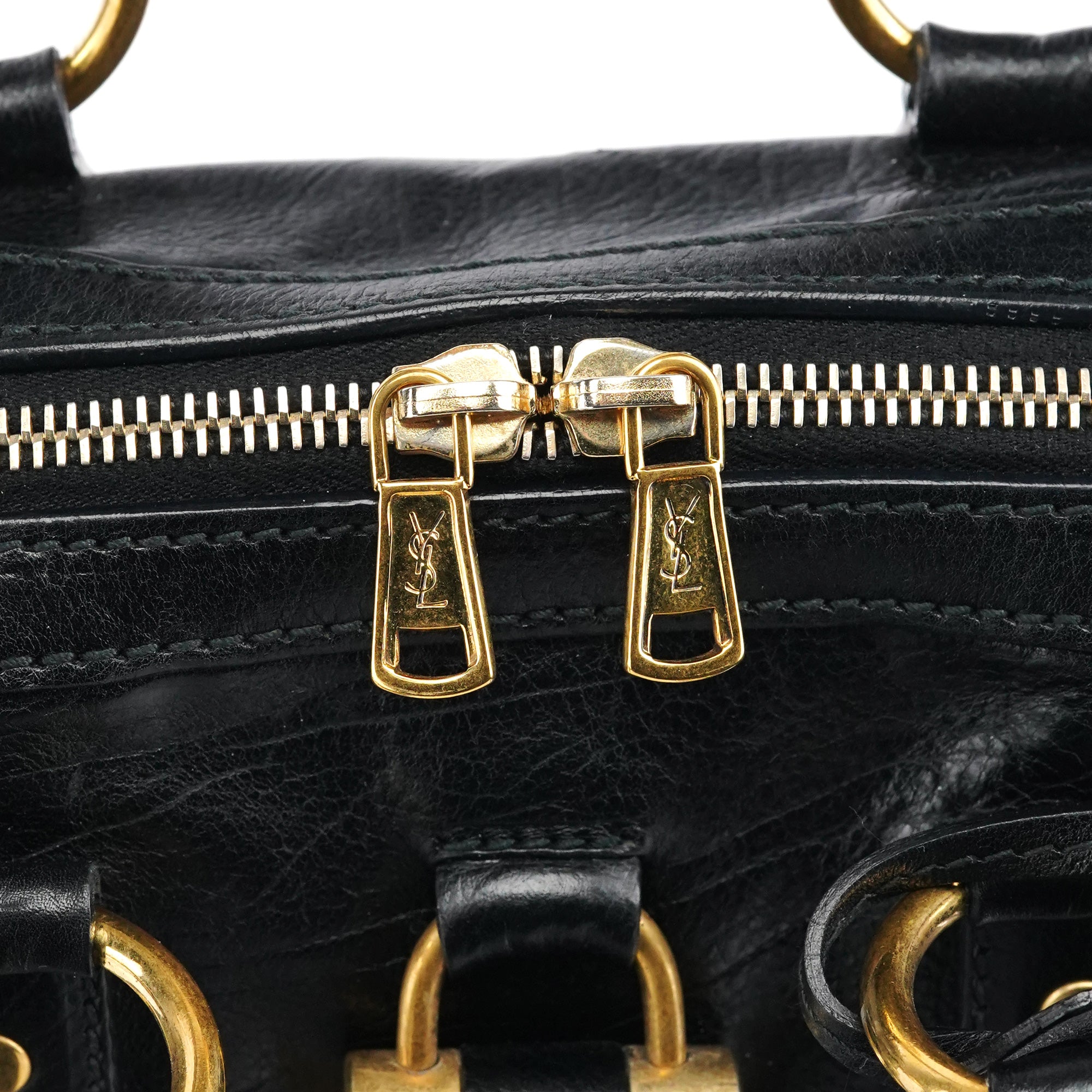 Yves Saint Laurent 156465 Black Leather Muse Tote Bag