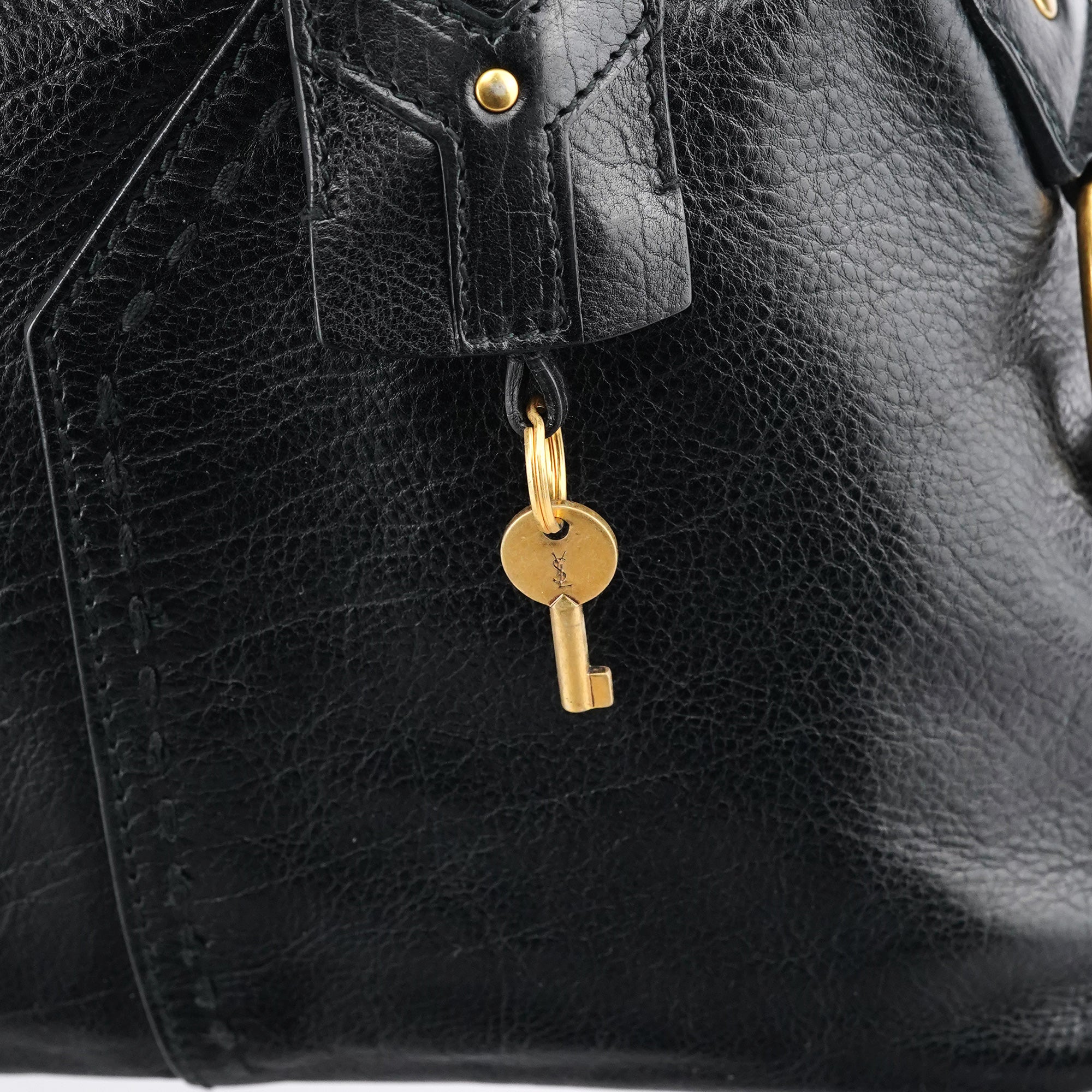 Yves Saint Laurent 156465 Black Leather Muse Tote Bag