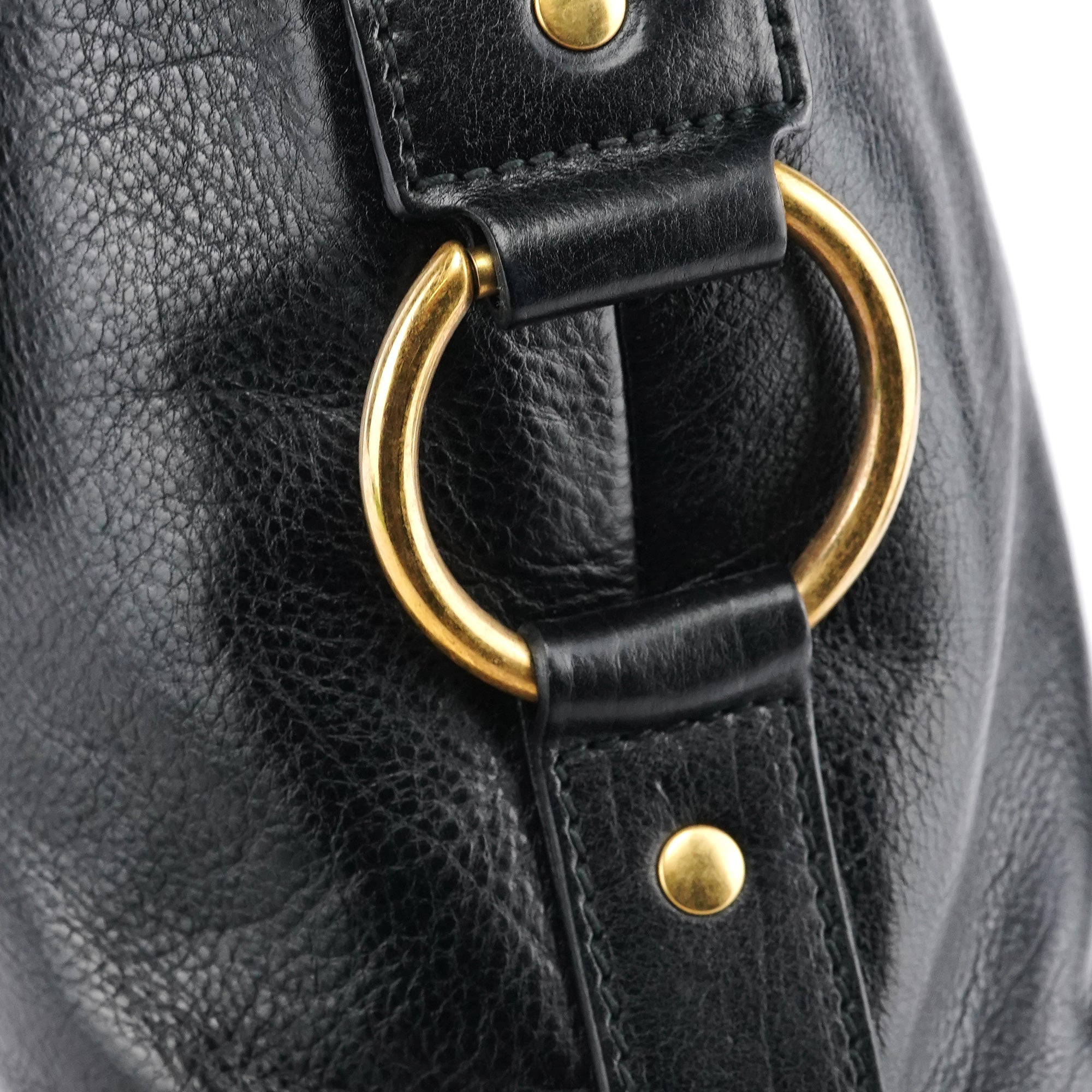 Yves Saint Laurent 156465 Black Leather Muse Tote Bag