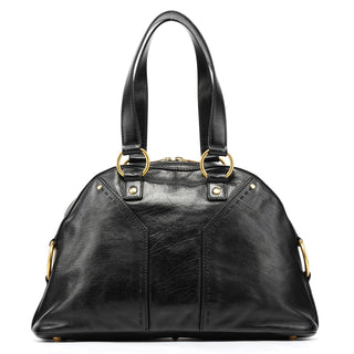 Yves Saint Laurent 156465 Black Leather Muse Tote Bag