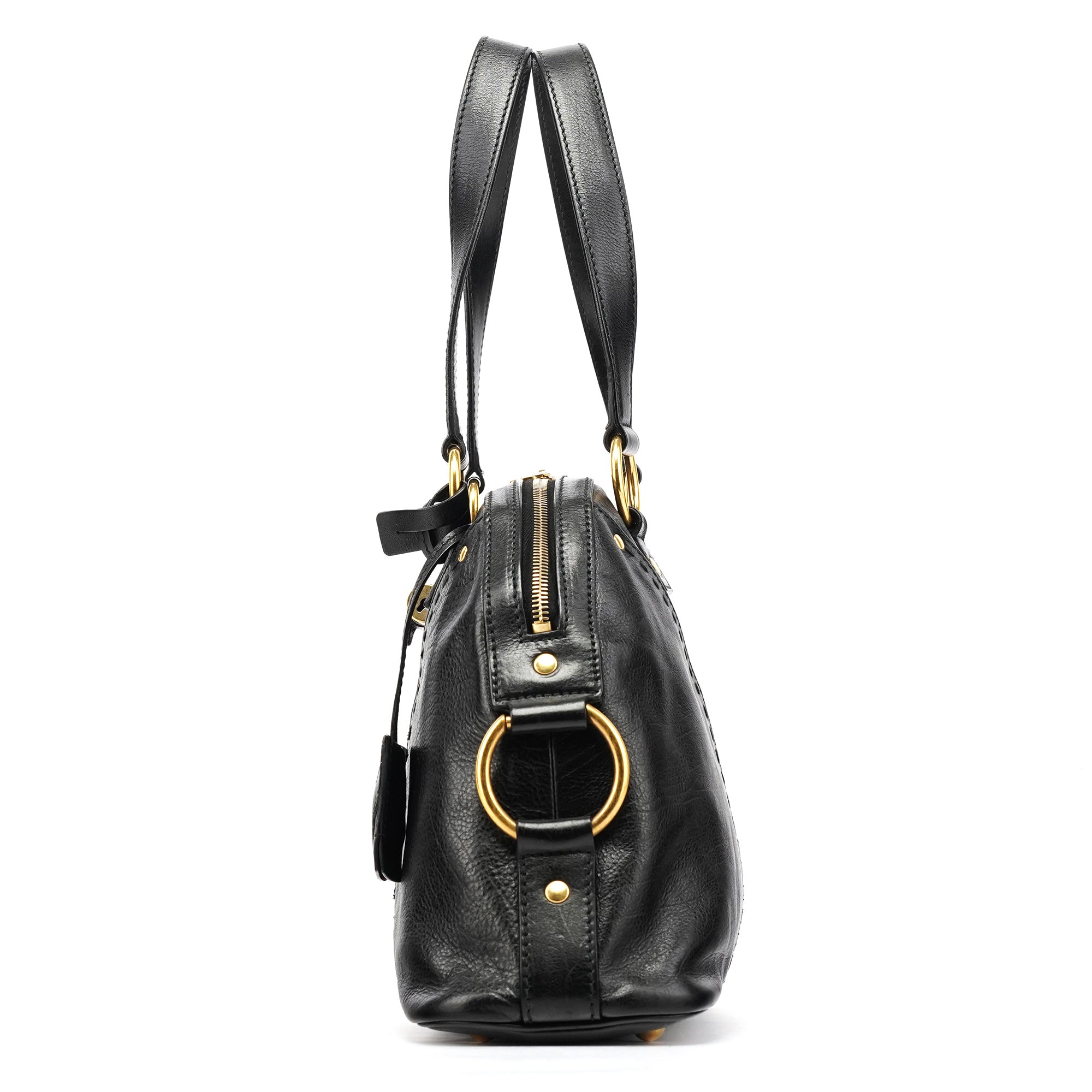 Yves Saint Laurent 156465 Black Leather Muse Tote Bag