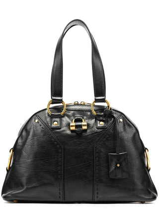 Yves Saint Laurent 156465 Black Leather Muse Tote Bag