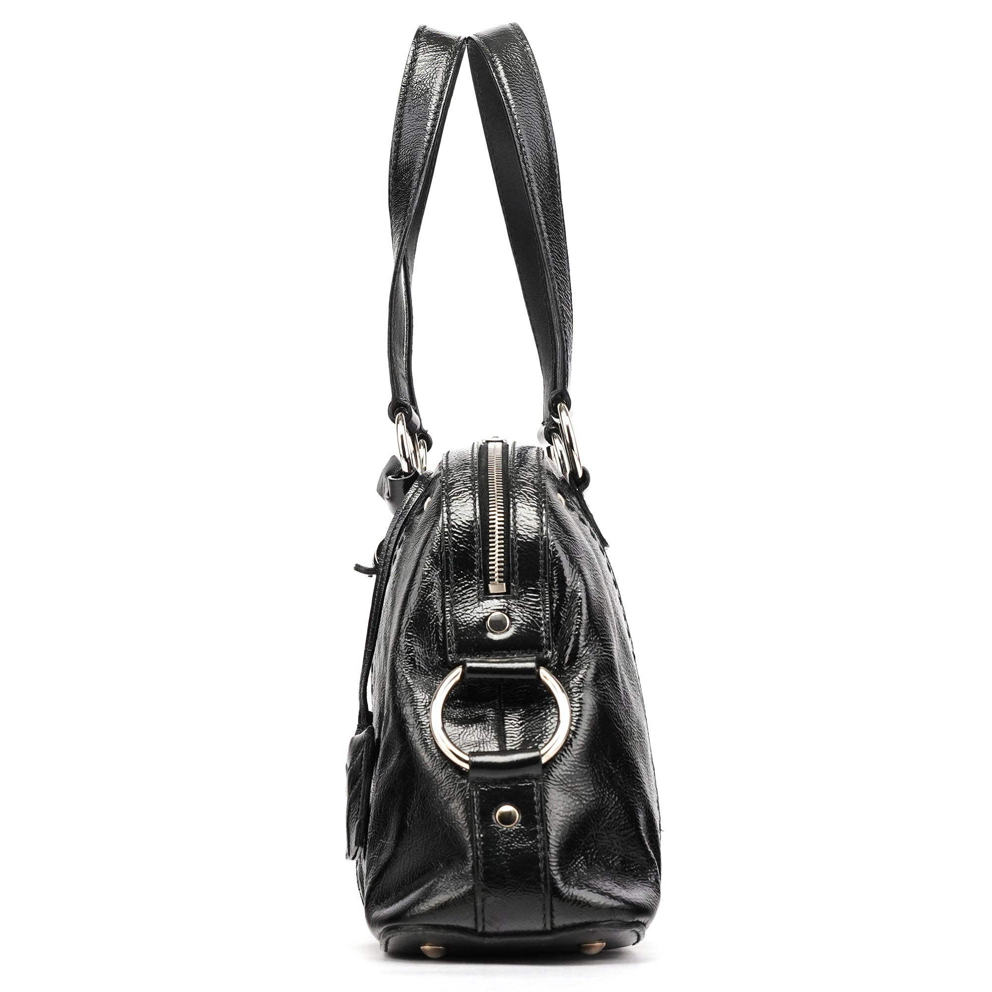 Yves Saint Laurent 156465 Sac Muse en cuir verni noir