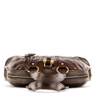 Yves Saint Laurent 156465 Brown Patent Leather Muse Tote Bag