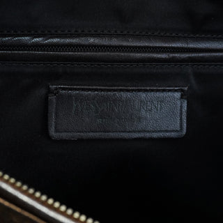 Yves Saint Laurent 160003 Bronze Stitched Leather Tote Bag